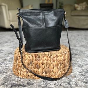 Vintage Black Leather COACH Crossbody Bag